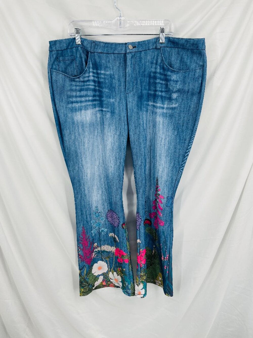 Shein Boho Fake Plush Bell Bottom Pants